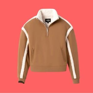 UGG-Lydi Bonded Fleece Half Zip-Chesnut